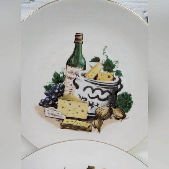 KAHLA German Democratic Republic Porcelain Cheese motifs side plate 39&42 - Picture 3 of 4